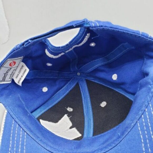 KOMATSU CONSTRUCTION MINING EQUIPMENT BASEBALL HAT CAP ADJUSTABLE blue white - Picture 7 of 7